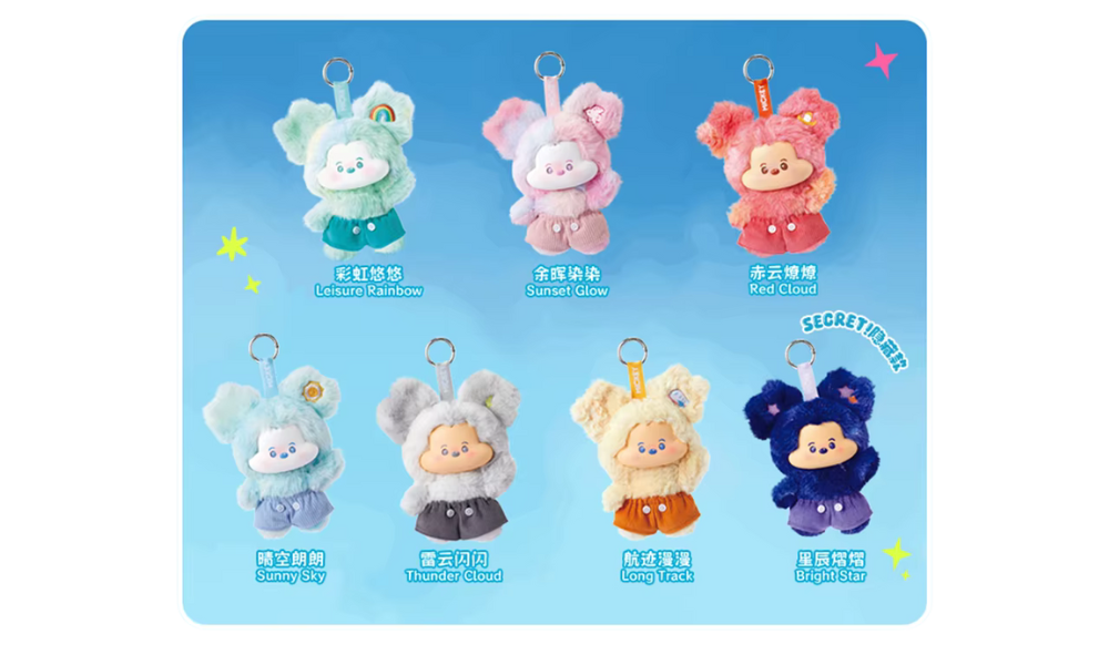 Miniso Disney Mickey Head In Clouds Vinyl Plush Pendant Single Blind Box