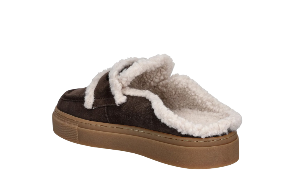 inuikii shearling mule brown