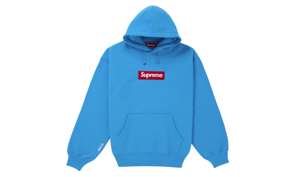 Supreme Box Logo Hooded Sweatshirt Cyan
