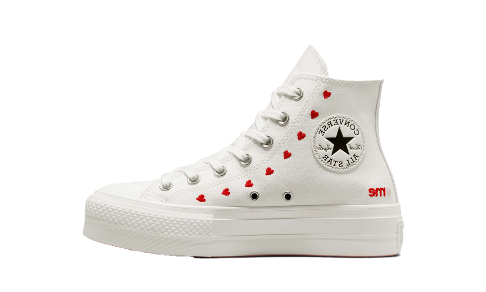 Converse Chuck Taylor All Star Lift Hi Bianco Rosso
