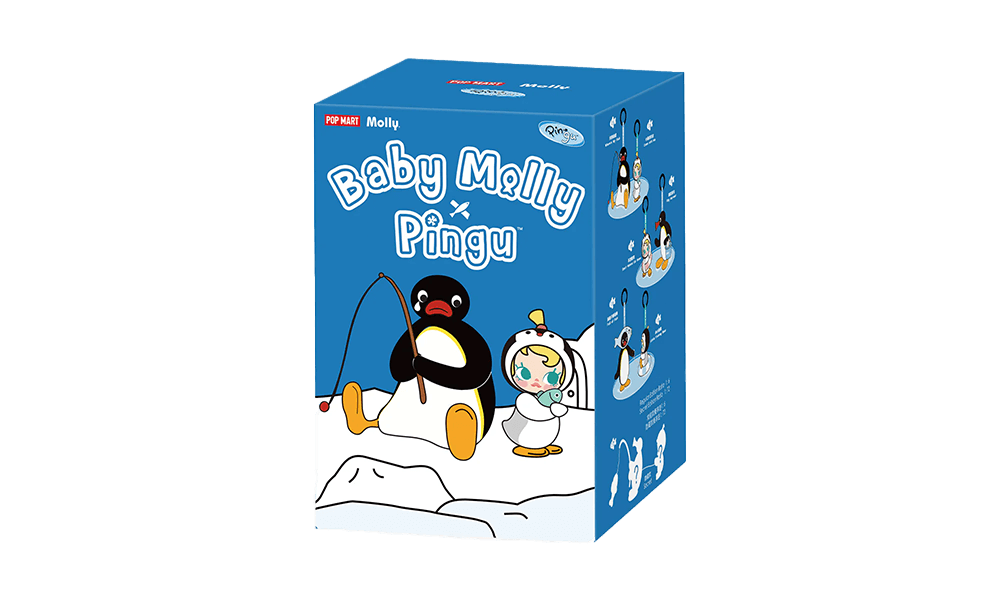 Ciondolo di peluche Pop Mart Baby Molly x Pingu Happy Fishing Series