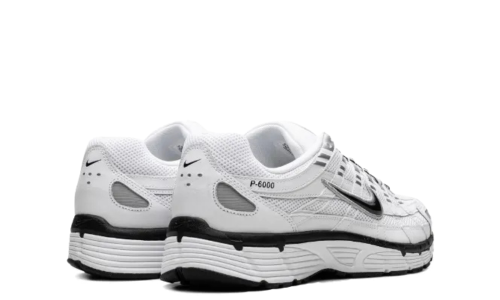 Nike P-6000 White Metallic Silver Black