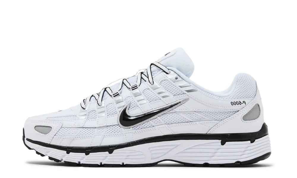 Nike P-6000 White Metallic Silver Black