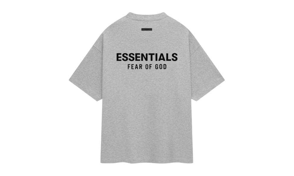 Maglietta girocollo Fear of God Essentials Jersey grigio mélange chiaro