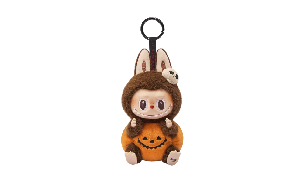 Pop Mart Labubu Happy Halloween Party Series-Sitting Pumpkin Vinyl Plush Pendant