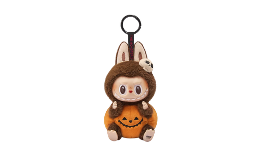 Pop Mart Labubu Happy Halloween Party Series-Sitting Pumpkin Vinyl Plush Pendant