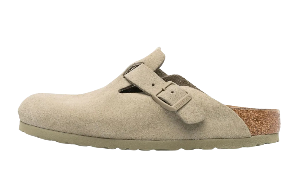 Birkenstock Boston Faded Khaki Suede Leather