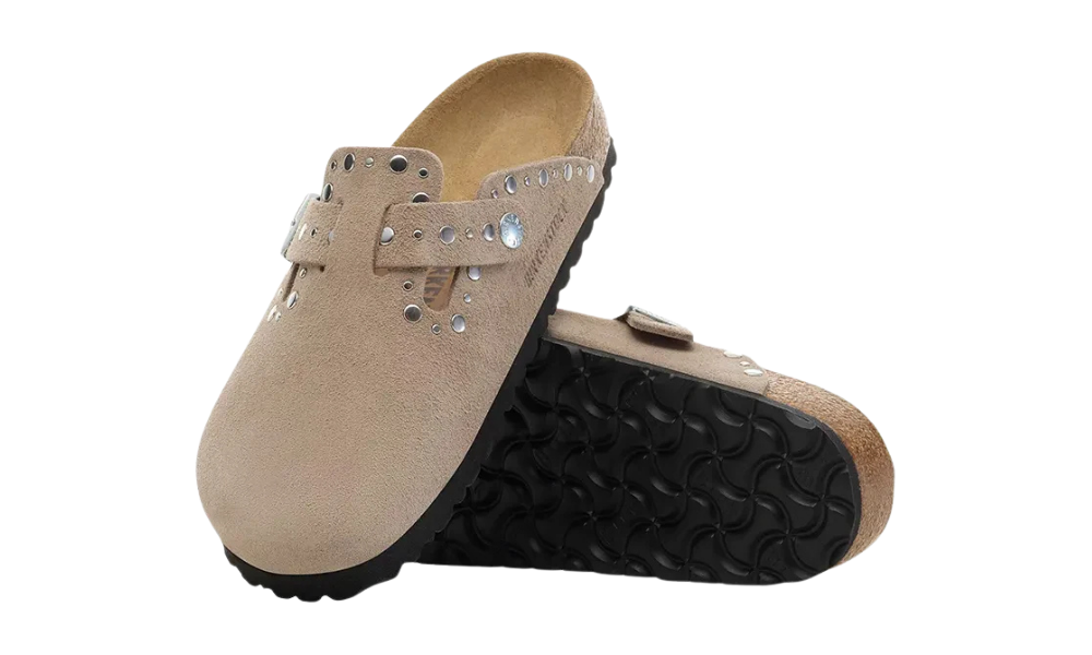 Birkenstock Boston Rivet Suede Beige