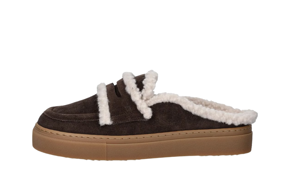 inuikii shearling mule brown