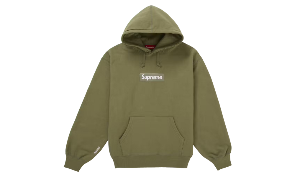 Supreme Box Logo Hooded Sweatshirt Light Olive