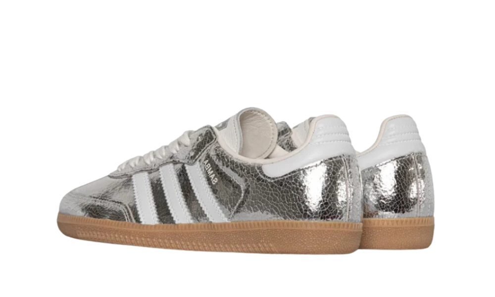 adidas Samba OG in pelle screpolata argento metallizzato