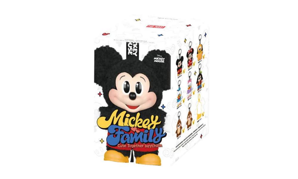 Portachiavi di peluche Pop Mart Disney Mickey Family Together Series, confezione singola cieca