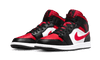 Air Jordan 1 Mid Alternate Bred Toe Fire Red - Secured Stuff